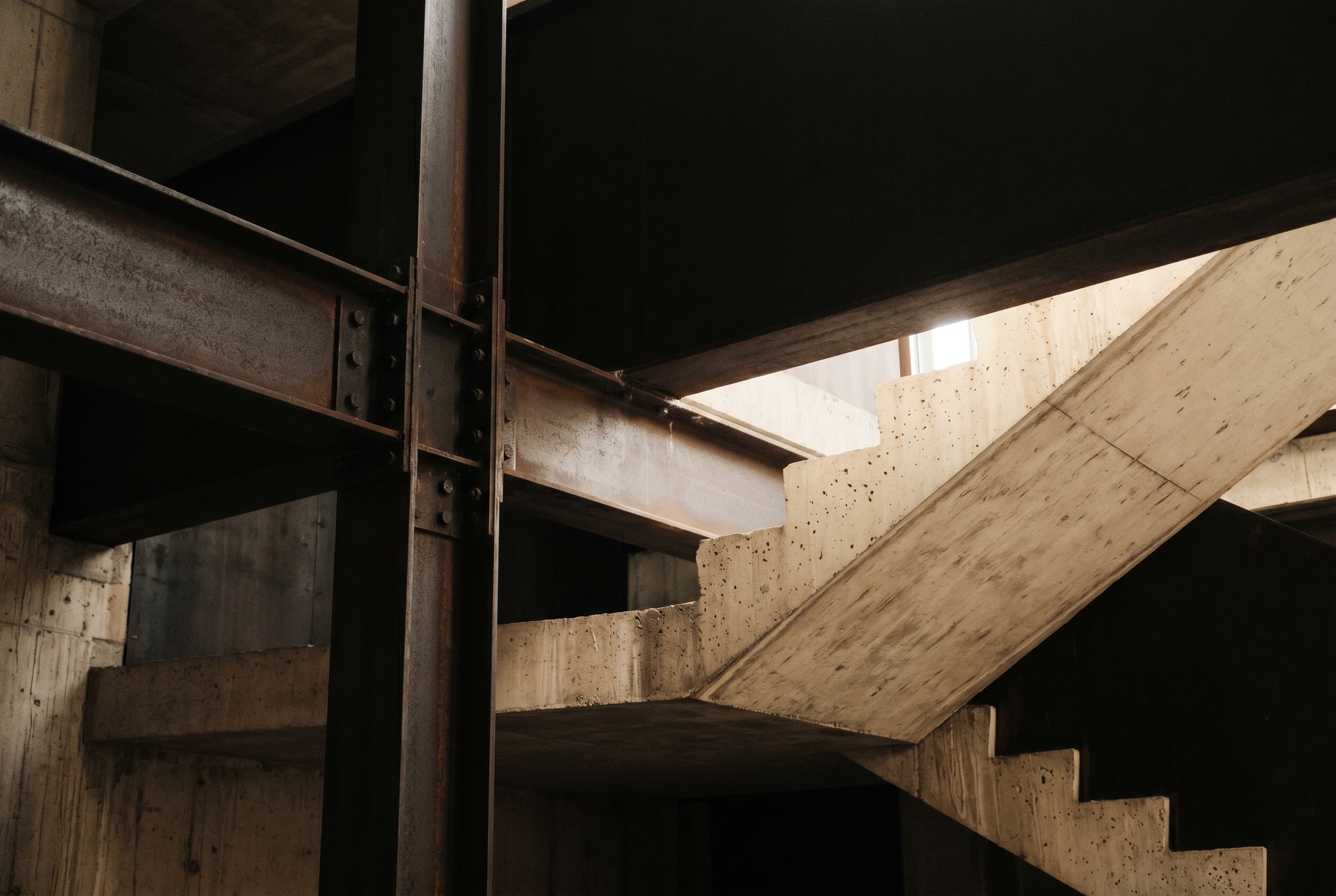 Steel and concrete structural detail
